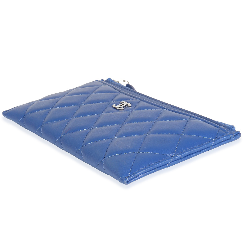 Chanel Navy Quilted Lambskin Classic Zip Pouch - Picture 8 of 8